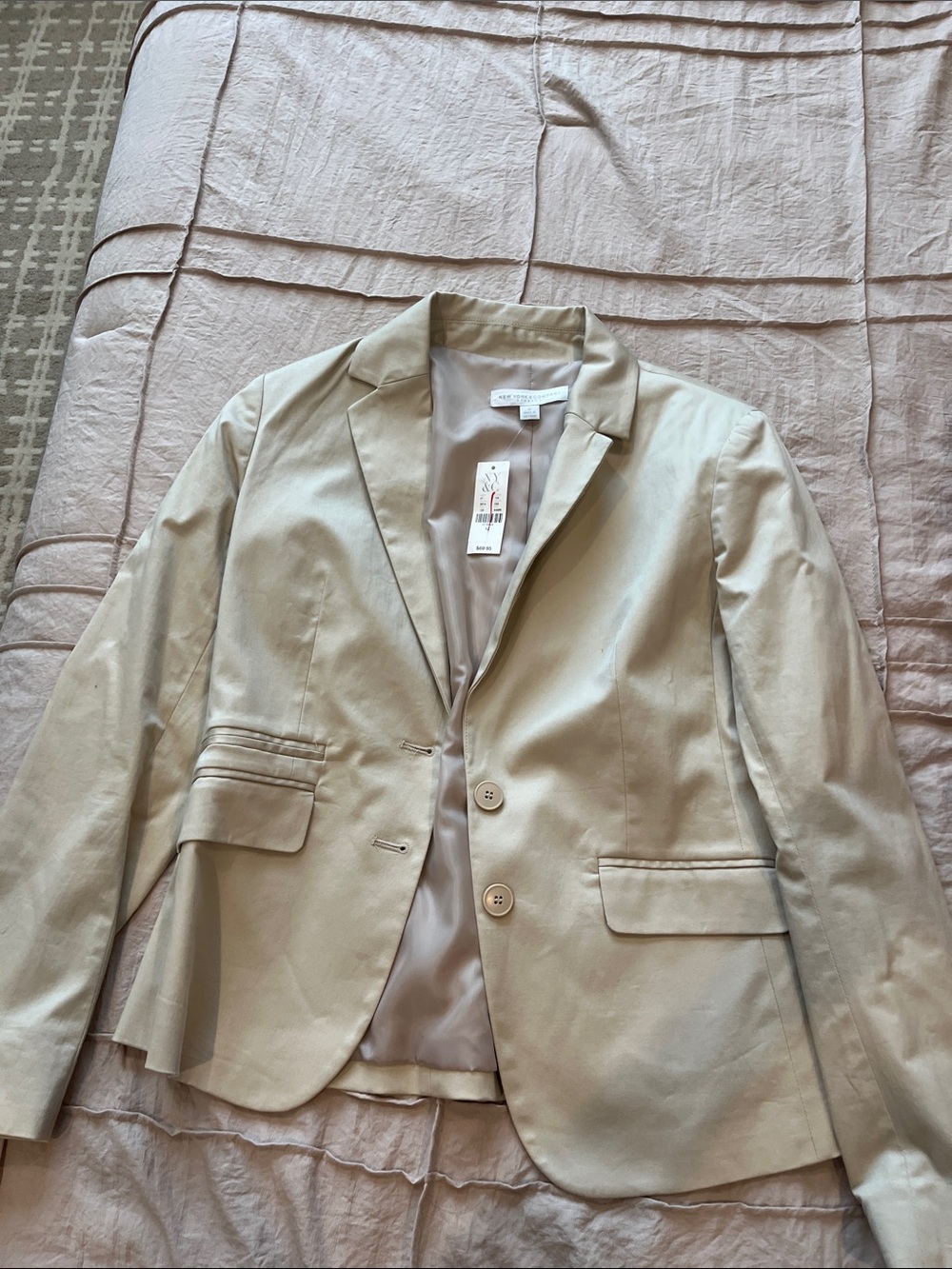 New York & Company Women's Beige Tailored Blazer